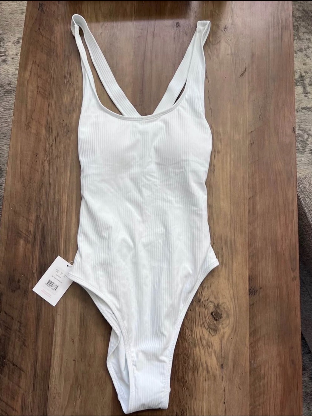 Andie White Ribbed One-Piece Swimsuit